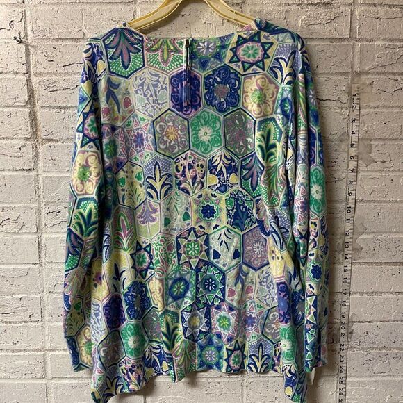 Talbots Green Yellow Lightweight Sweater Plus Size Curvy 3X - Picture 6 of 12